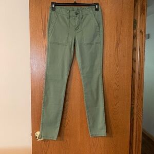 CAbi Green Straight Leg Jeans Cotton Twill
